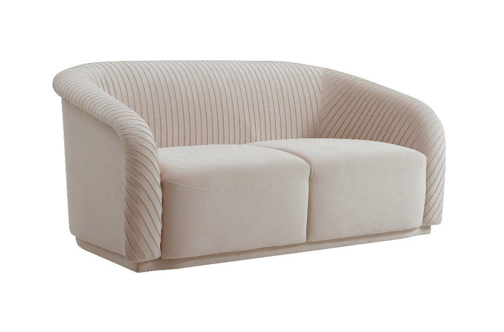 Yara 70" Beige Performance Velvet Loveseat by Inspire Me! Home Decor