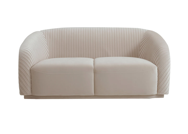 Yara 70" Beige Performance Velvet Loveseat by Inspire Me! Home Decor