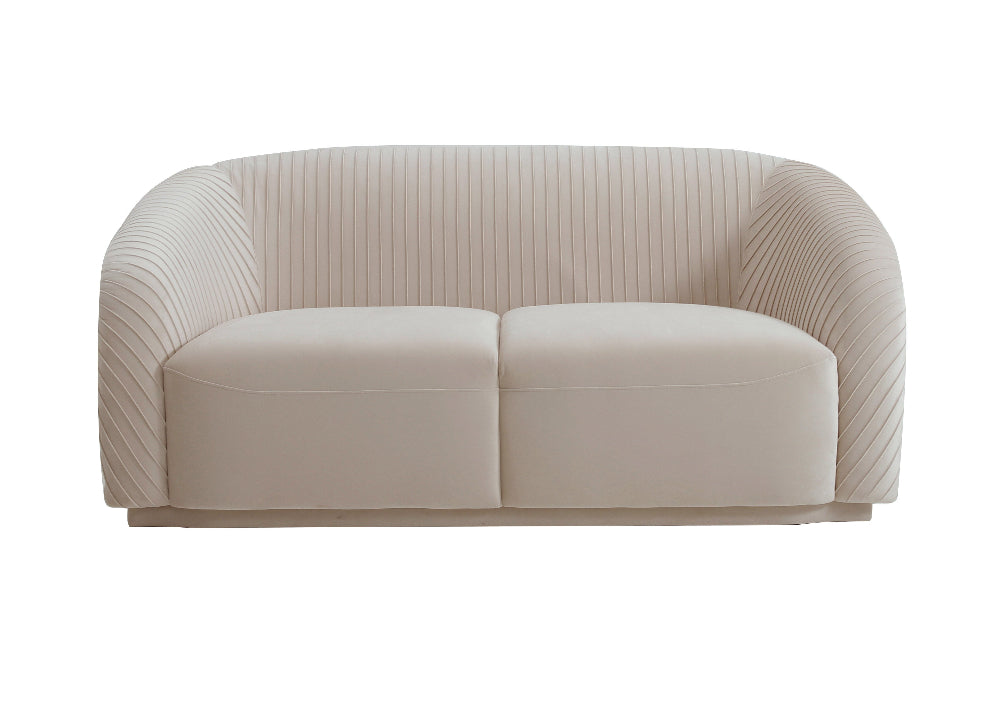 Yara 70" Beige Performance Velvet Loveseat by Inspire Me! Home Decor