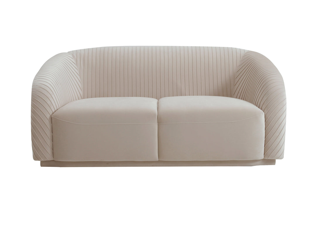 Yara 70" Beige Performance Velvet Loveseat by Inspire Me! Home Decor