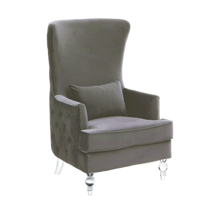 Aubree Performance Velvet Chair with Acrylic Legs