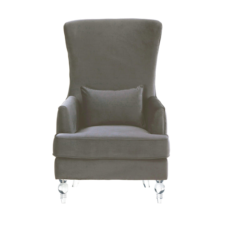 Aubree Performance Velvet Chair with Acrylic Legs
