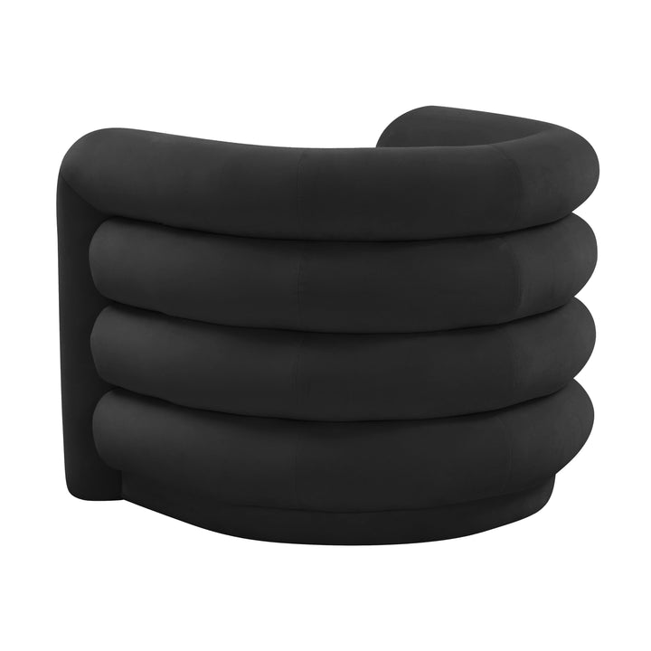 Curves Performance Velvet Lounge Chair - Black