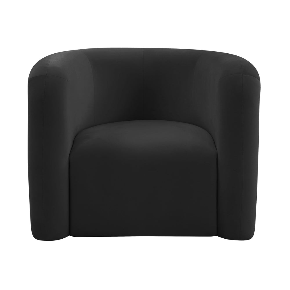 Curves Performance Velvet Lounge Chair - Black