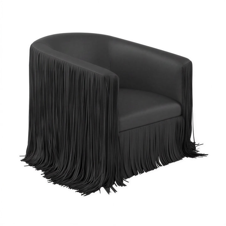 Shag Me Performance Vegan Leather Swivel Accent Chair
