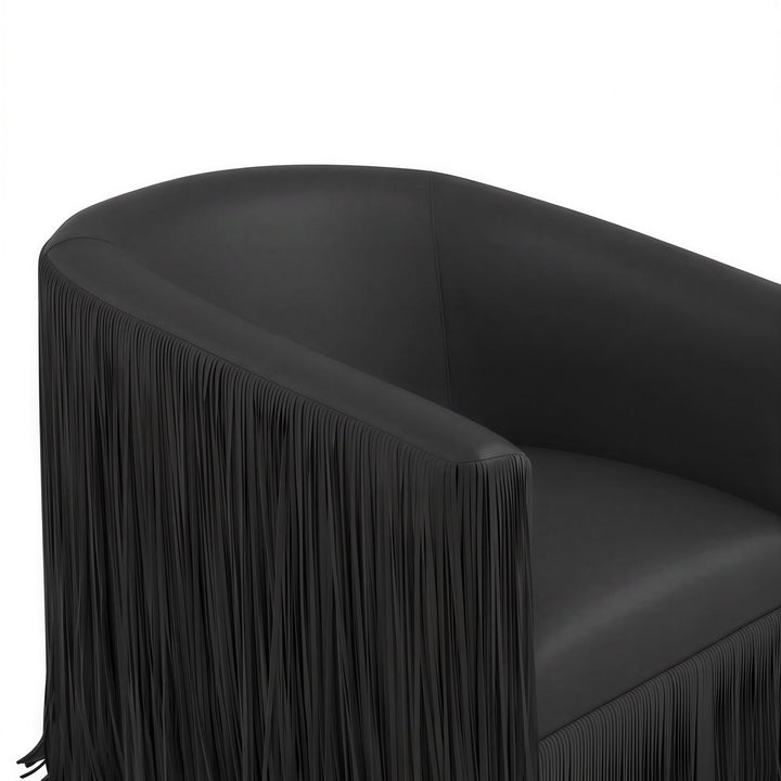 Shag Me Performance Vegan Leather Swivel Accent Chair