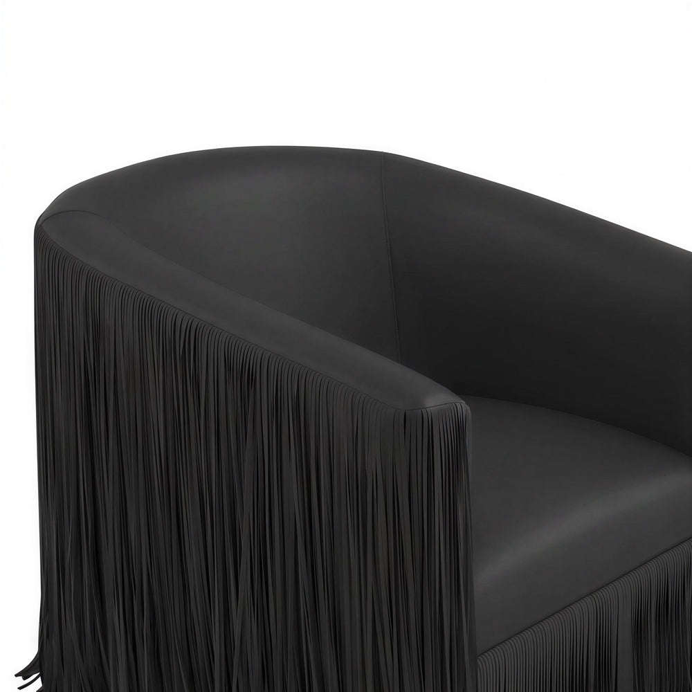 Shag Me Performance Vegan Leather Swivel Accent Chair