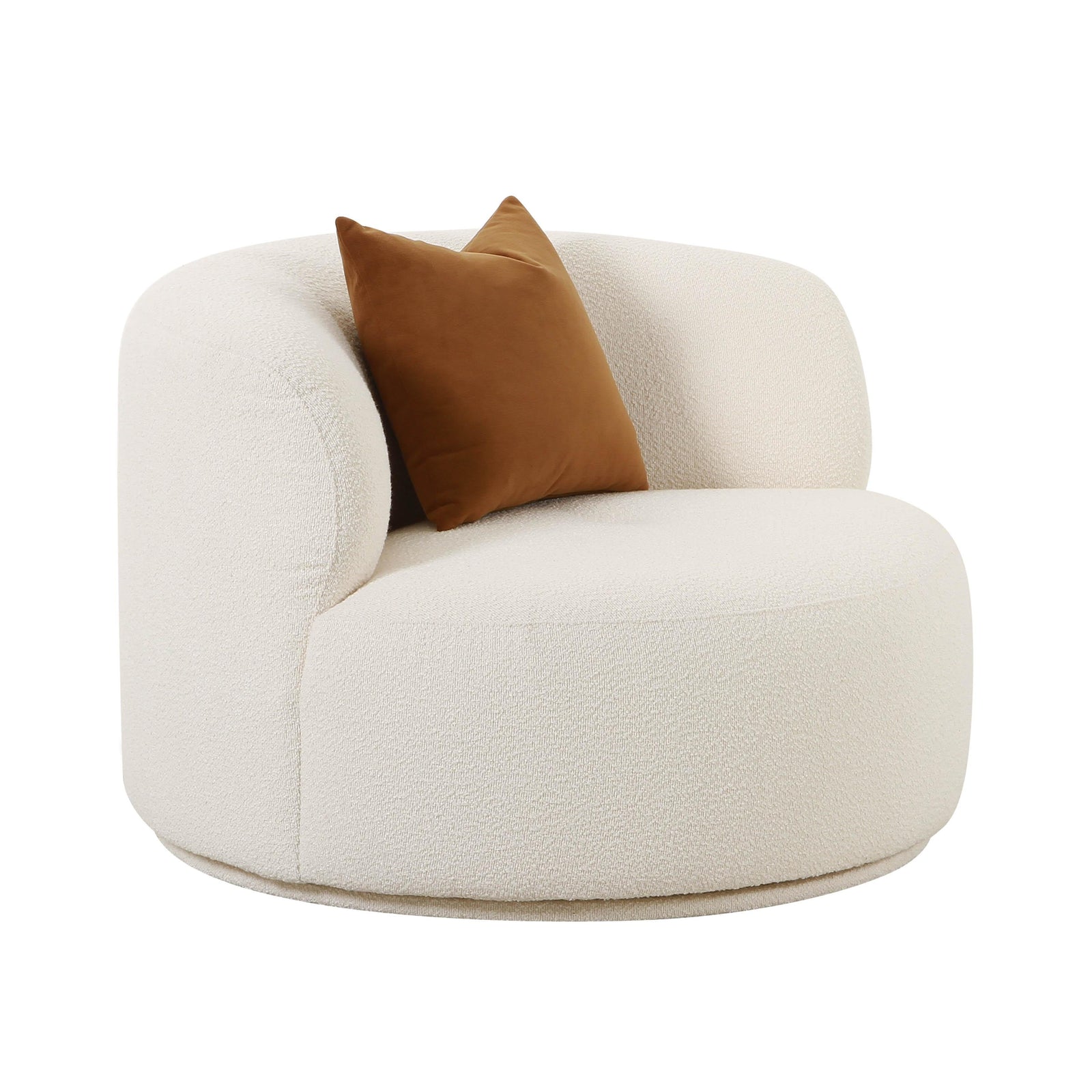 TOV Furniture Fickle Cream Performance Boucle Swivel Chair