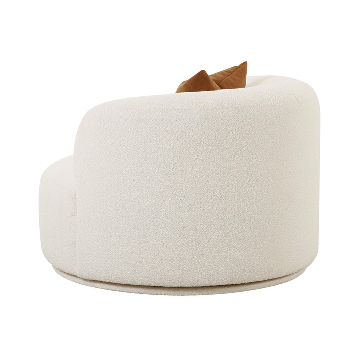 Fickle Cream Performance Boucle Swivel Chair