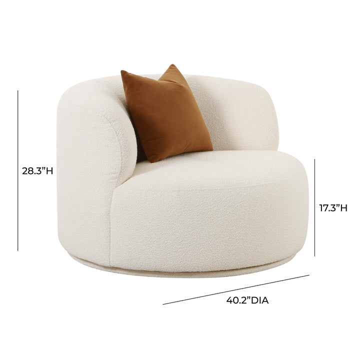 Fickle Cream Performance Boucle Swivel Chair