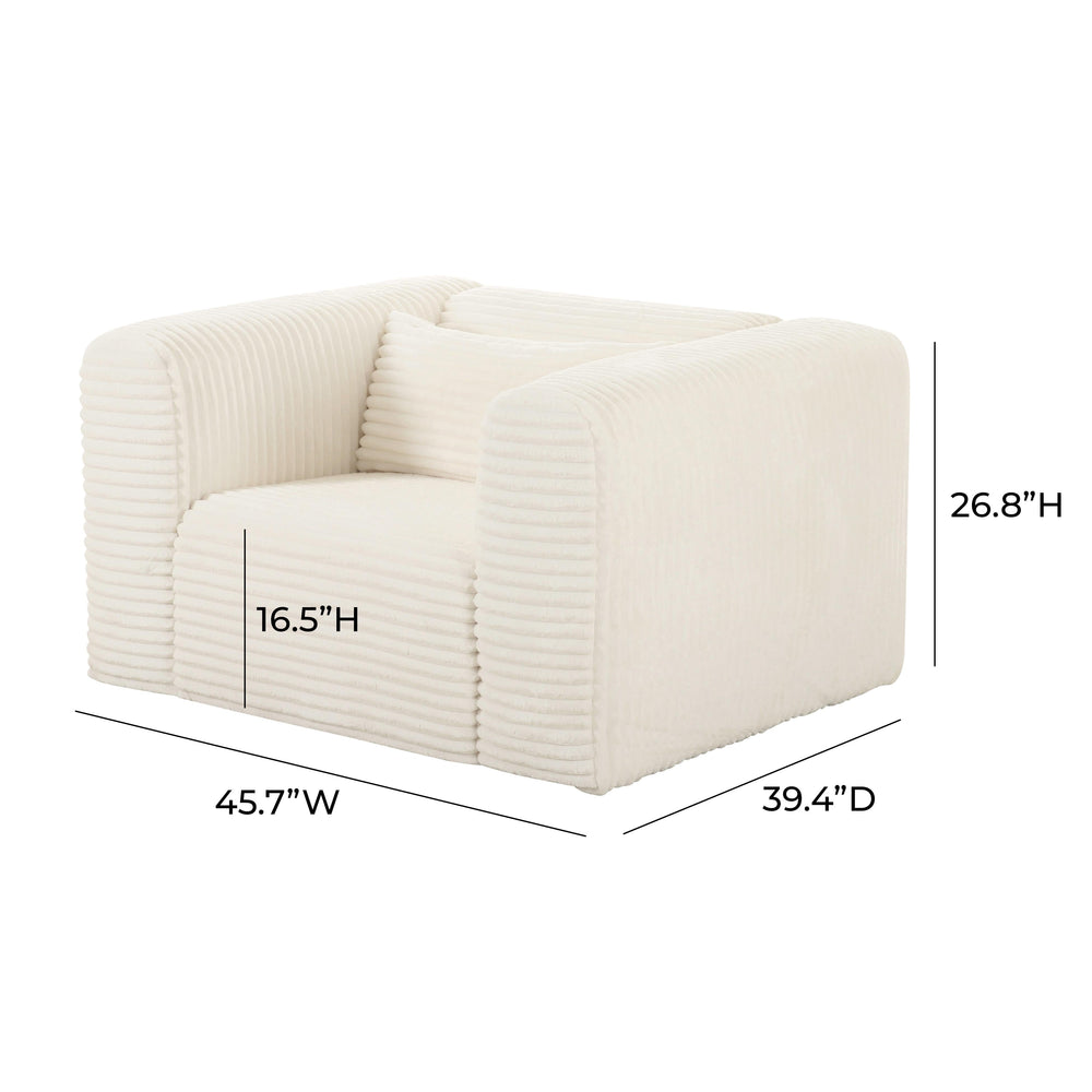 Tarra Fluffy Oversized Performance Corduroy Accent Chair