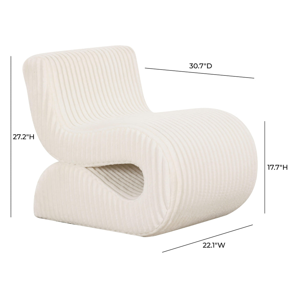 Senna Performance Oversized Corduroy Accent Chair - Cream