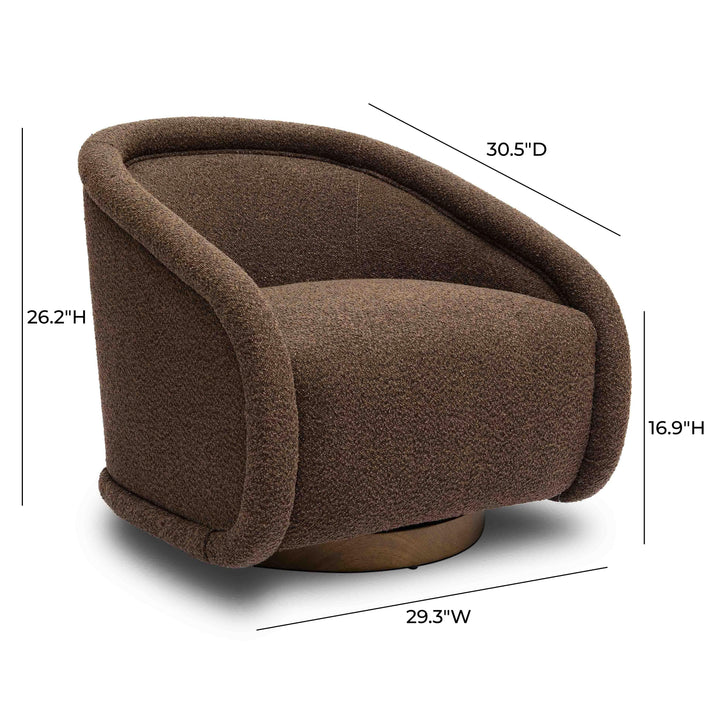 Rory Performance Boucle Swivel Accent Chair - Chocolate Brown