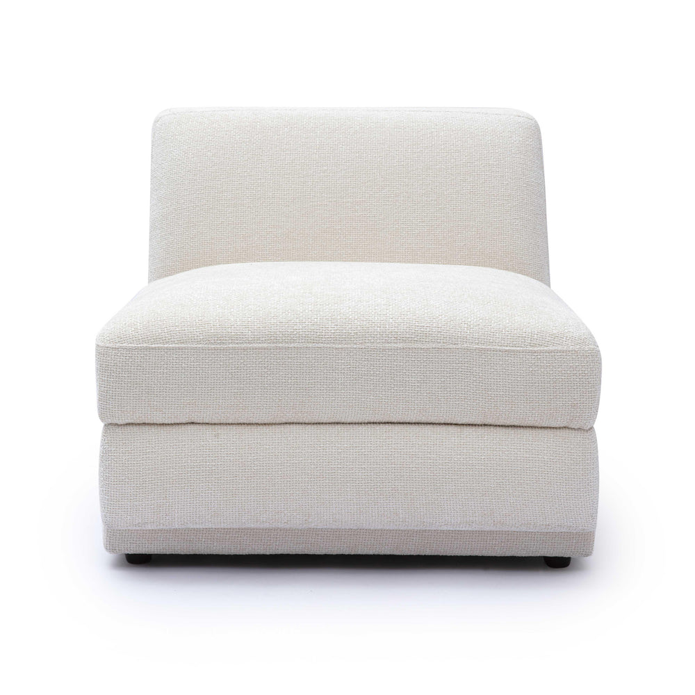 Perry Cream Performance Chenille Modular Armless Chair