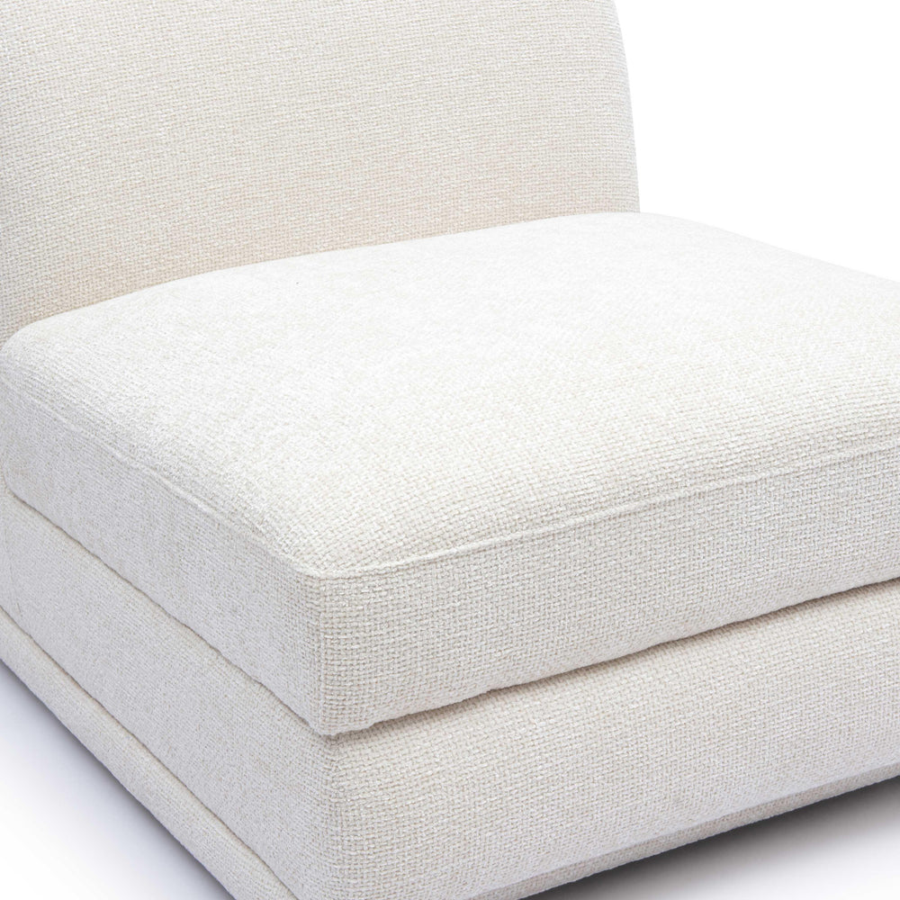 Perry Cream Performance Chenille Modular Armless Chair