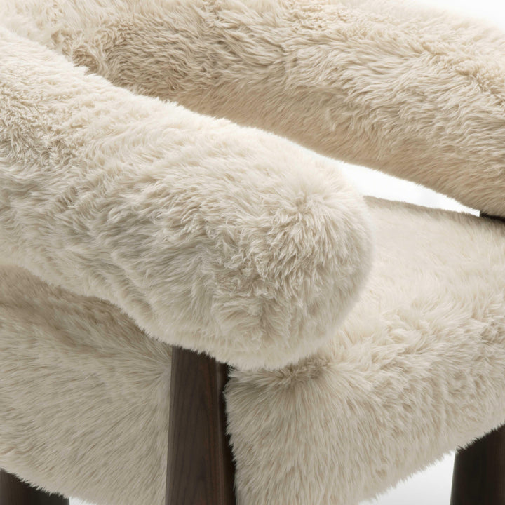 Spara Contract-Grade Straight Vegan Shearling Accent Chair - Natural