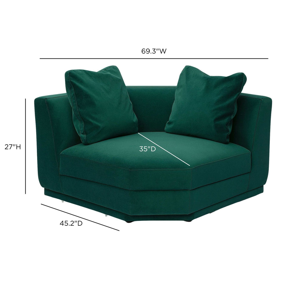 Perry Modular Corner Wedge - Deep Green