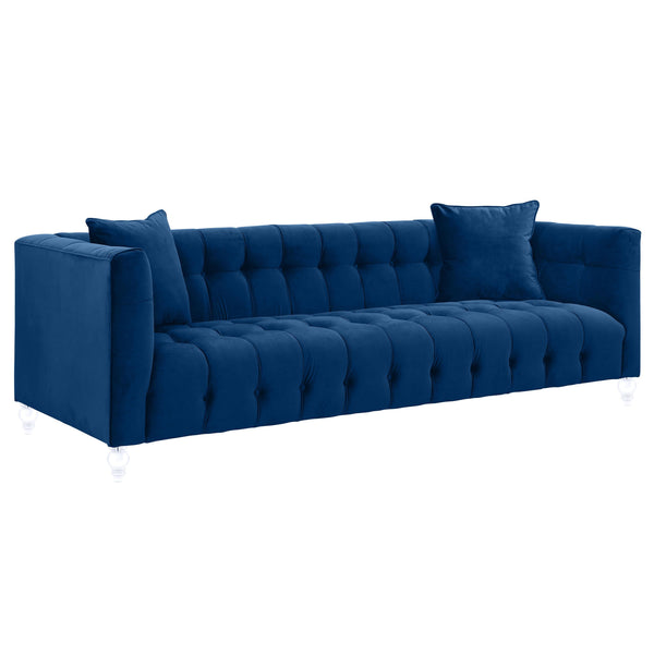 Bea 90" Low & Deep Seated Sofa Navy Velvet