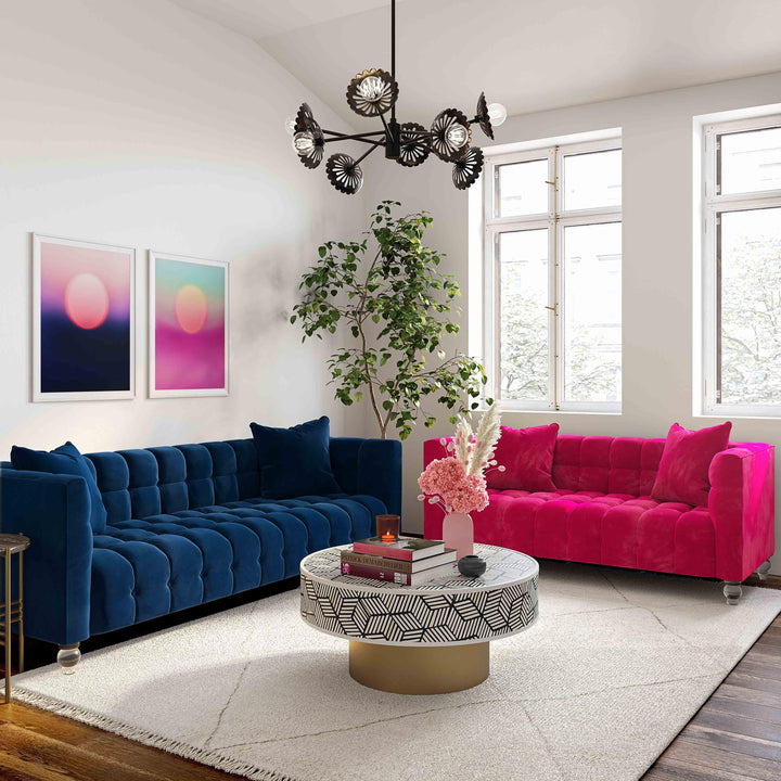 Bea 91" Performance Velvet Tufted Sofa