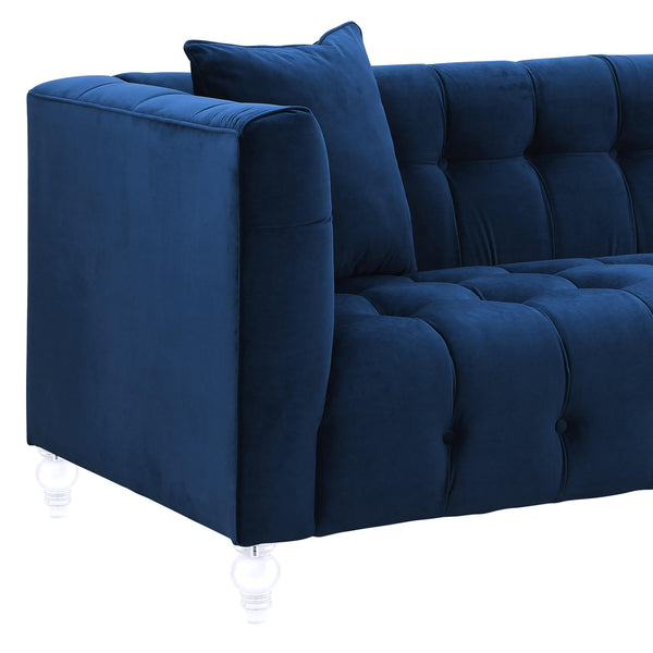 Bea 90" Low & Deep Seated Sofa Navy Velvet