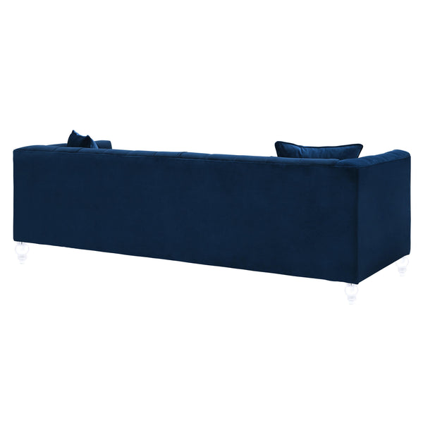 Bea 90" Low & Deep Seated Sofa Navy Velvet