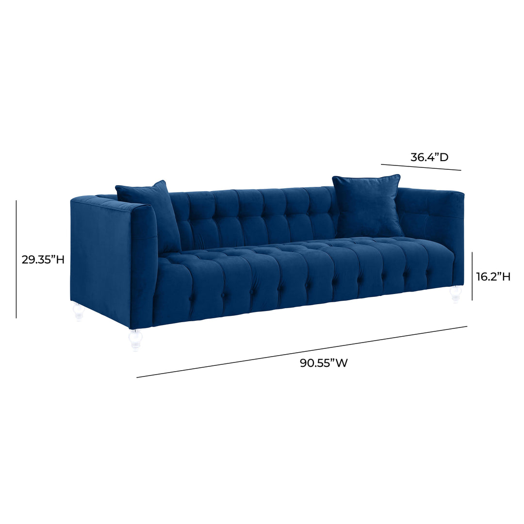 Bea 91" Performance Velvet Tufted Sofa