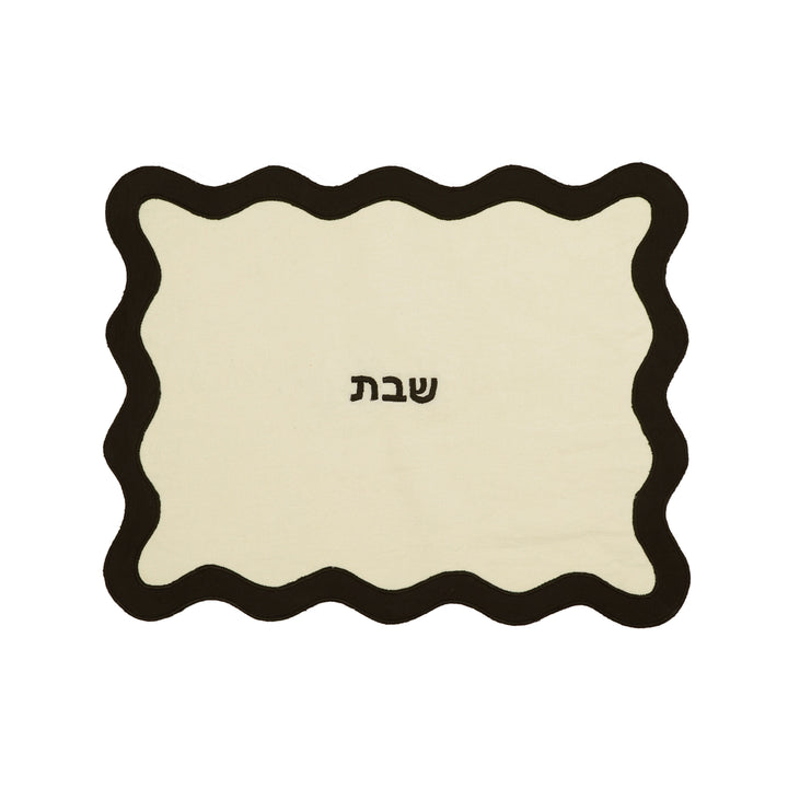 Wavy Cream &amp;amp; Black Challah Cover