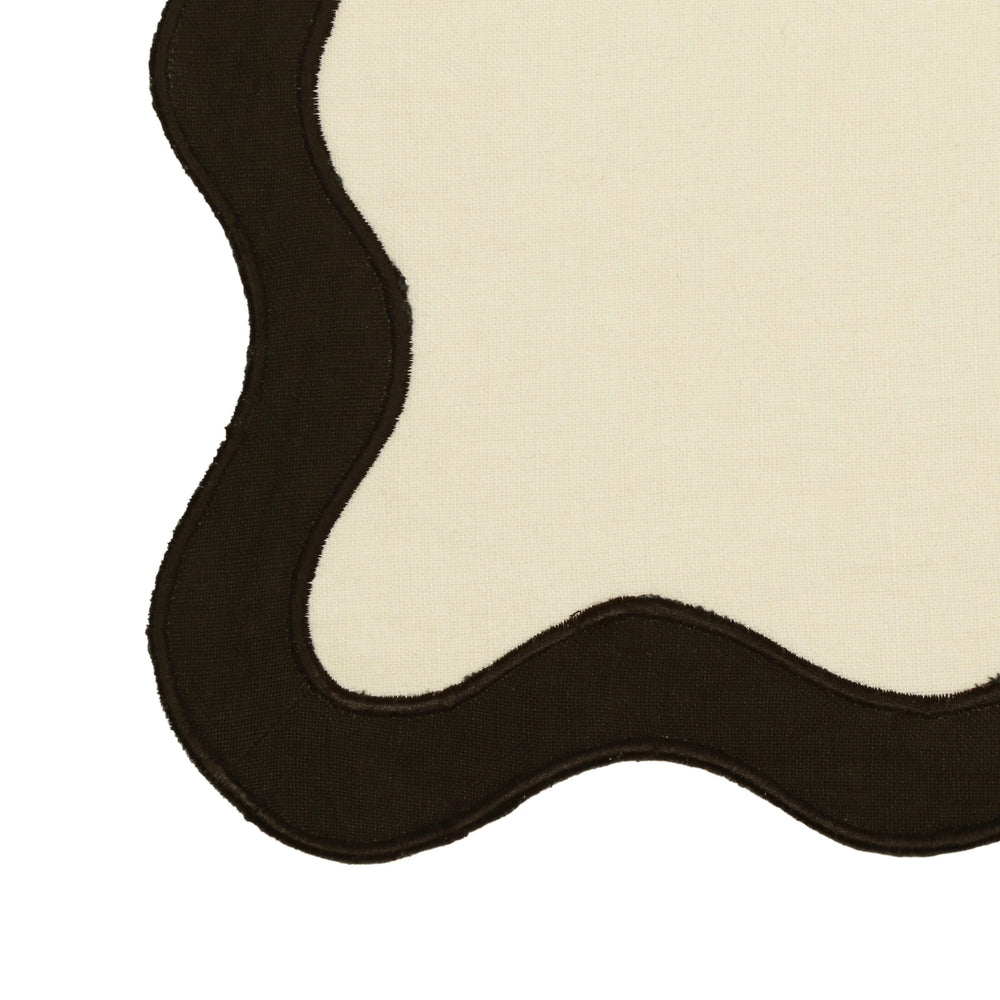 Wavy Cream &amp; Black Challah Cover