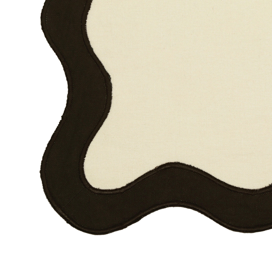 Wavy Cream &amp; Black Challah Cover