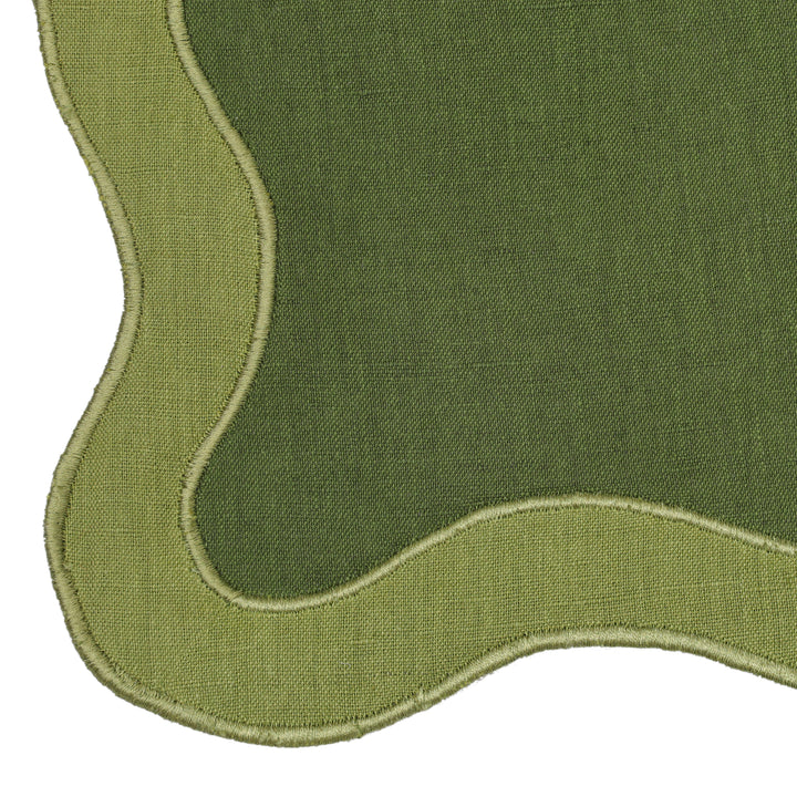 Wavy Green Challah Cover