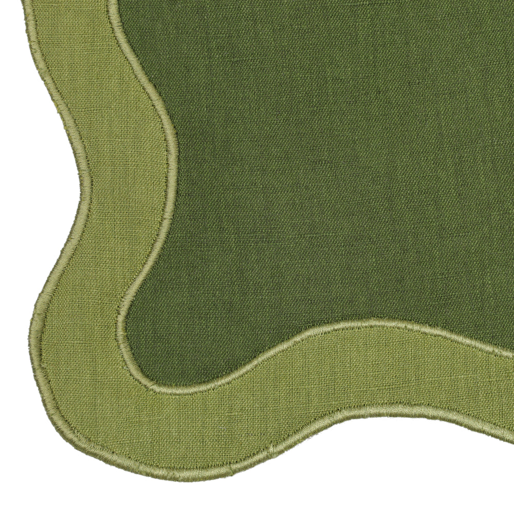 Wavy Green Challah Cover