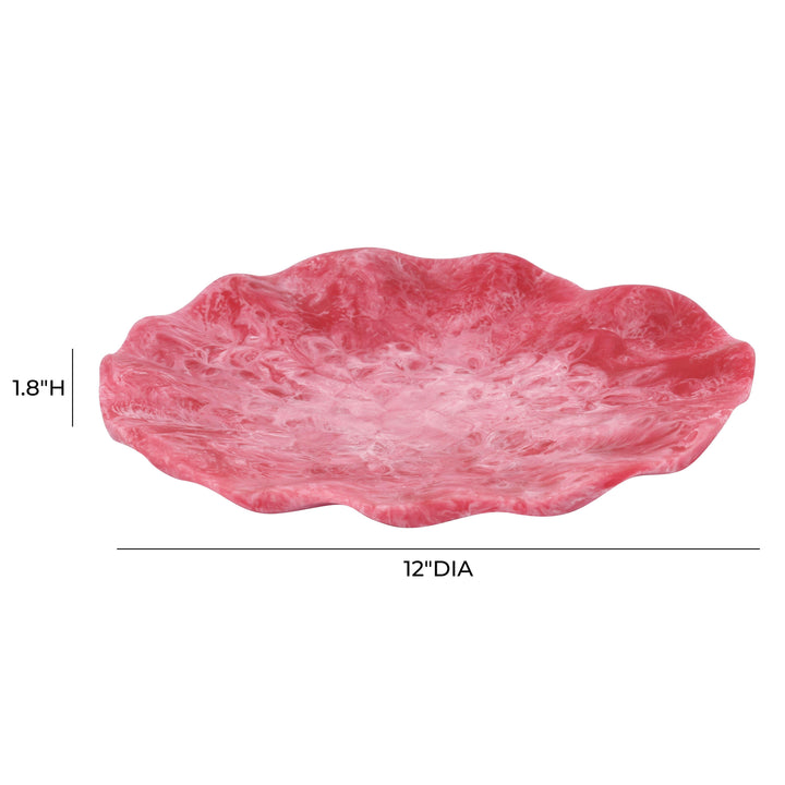 Mera Red Resin Petal Tray