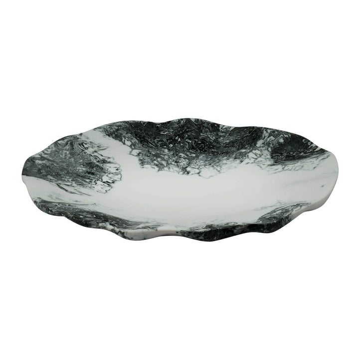 Mera Black &amp;amp; White Resin Petal Tray