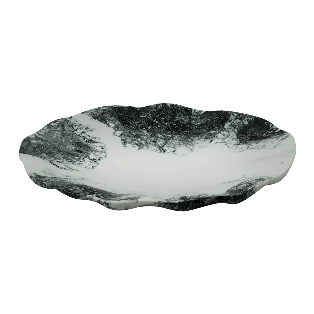 Mera Black &amp; White Resin Petal Tray