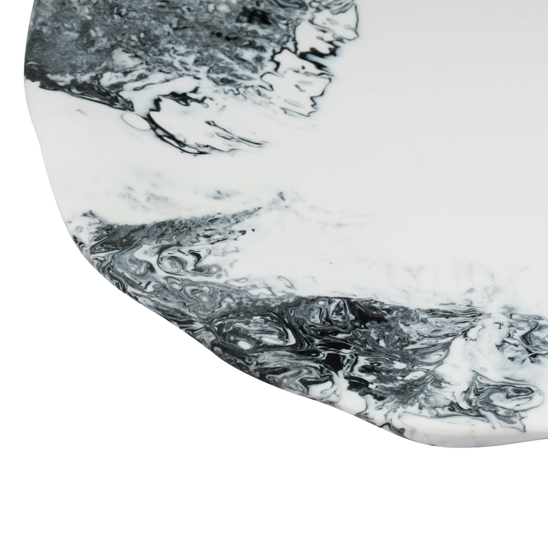 Mera Black &amp; White Resin Petal Tray