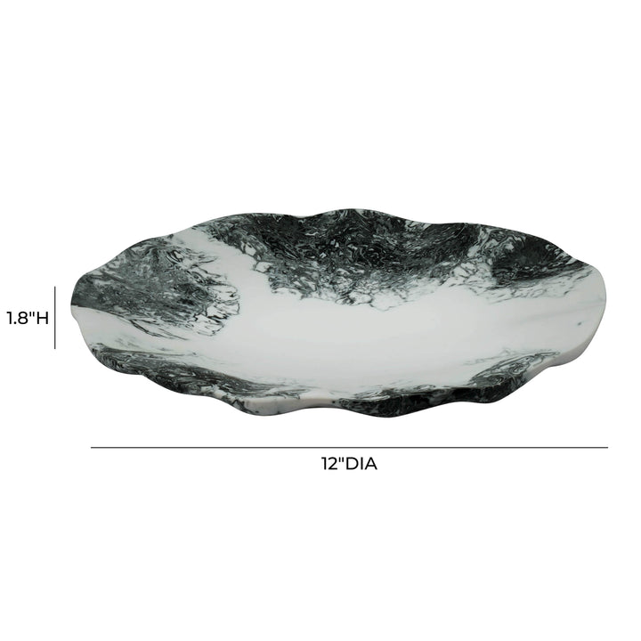 Mera Black &amp;amp; White Resin Petal Tray