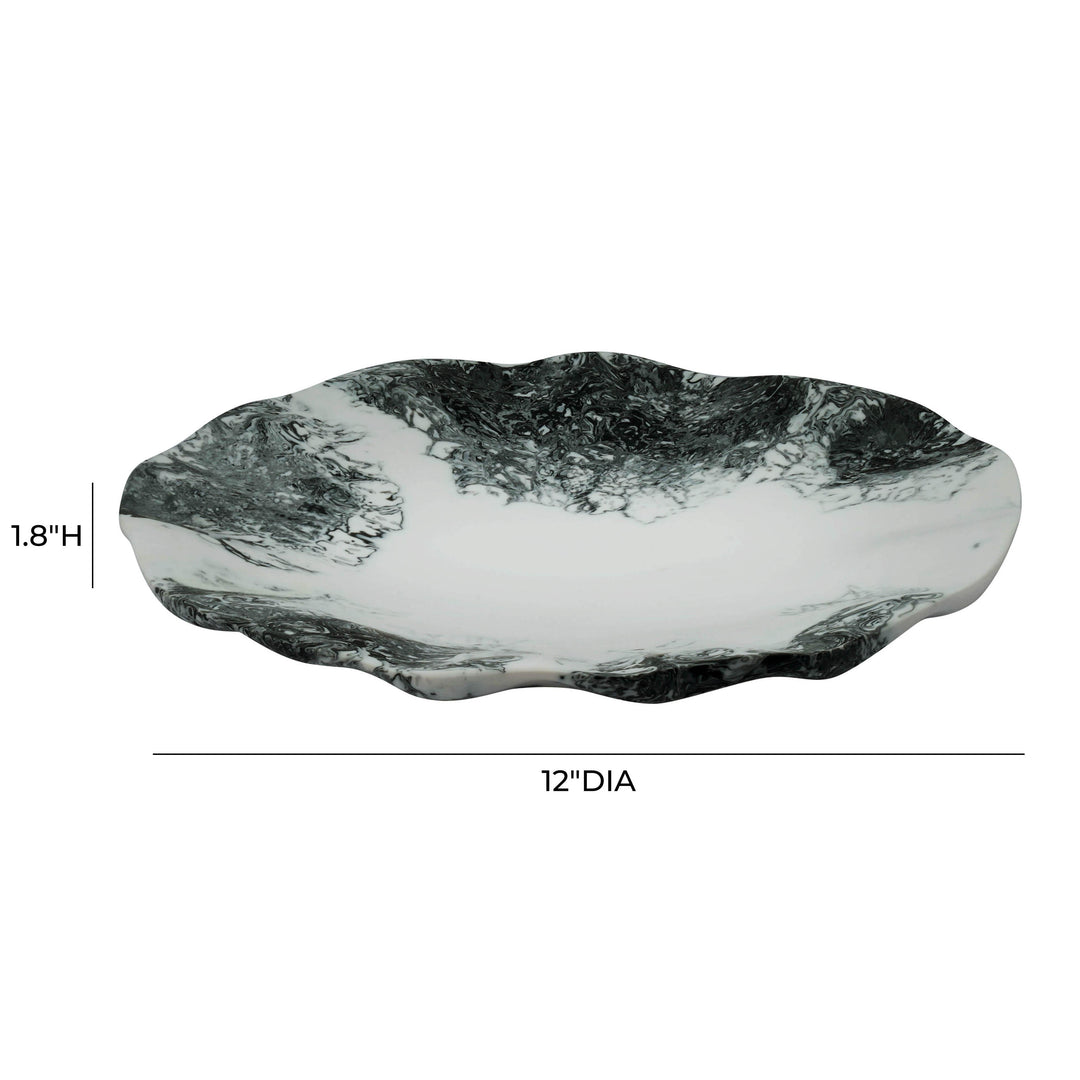 Mera Black &amp; White Resin Petal Tray