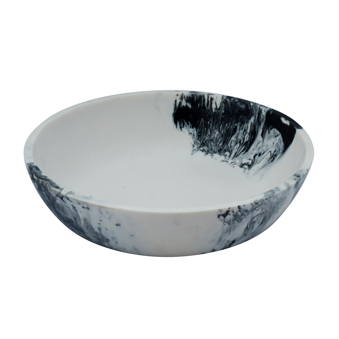 Mera Black &amp; White Resin Serving Bowl