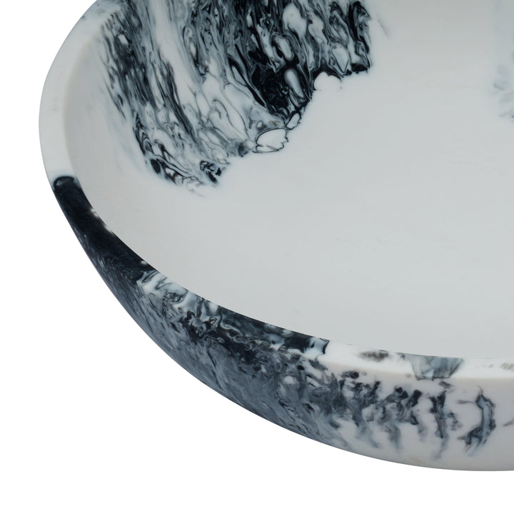 Mera Black &amp;amp; White Resin Serving Bowl