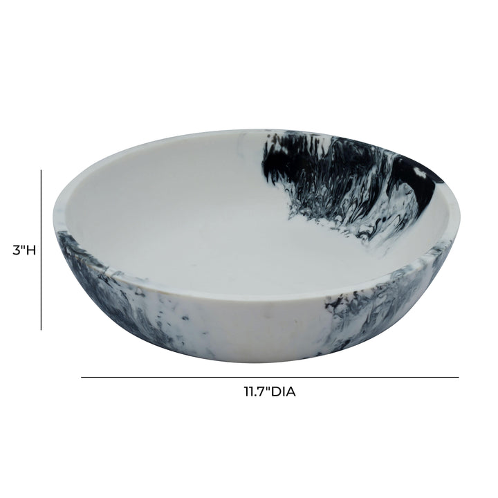 Mera Black &amp;amp; White Resin Serving Bowl