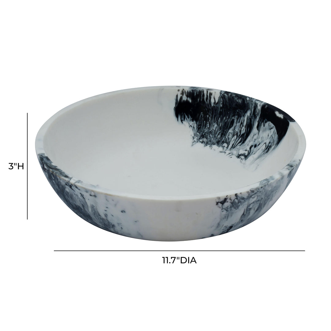 Mera Black &amp; White Resin Serving Bowl