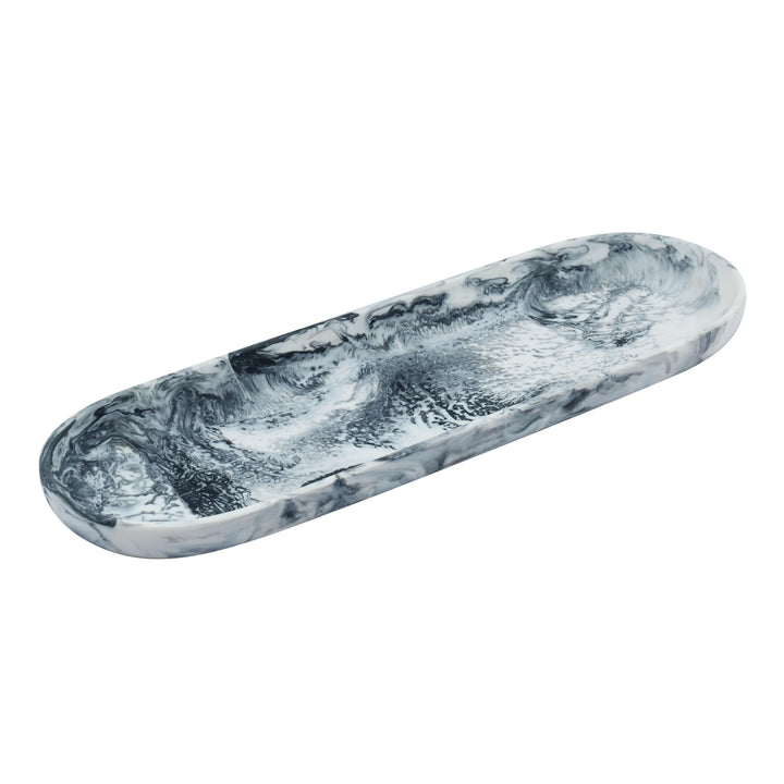 Mera Black &amp;amp; White Long Resin Serving Platter