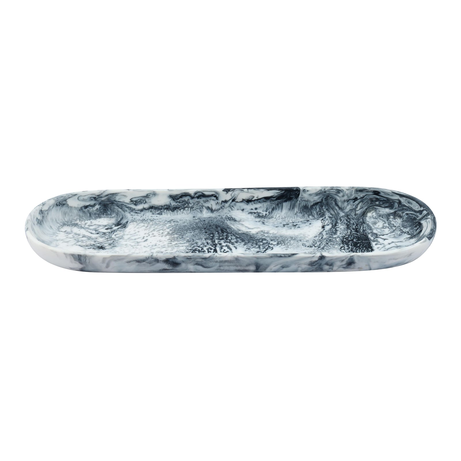 Mera Black &amp; White Long Resin Serving Platter