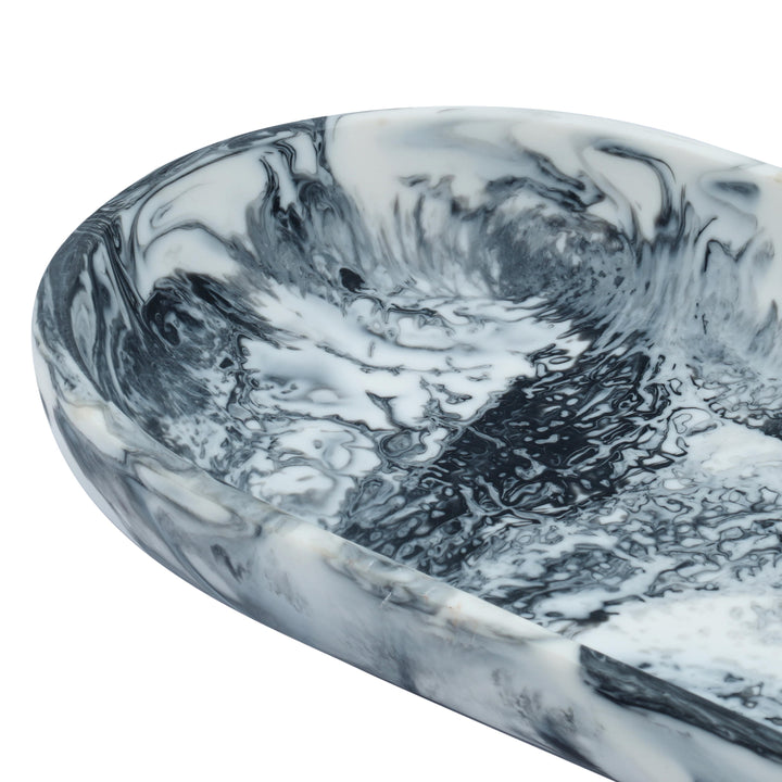 Mera Black &amp;amp; White Long Resin Serving Platter