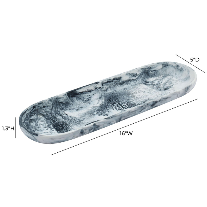 Mera Black &amp;amp; White Long Resin Serving Platter