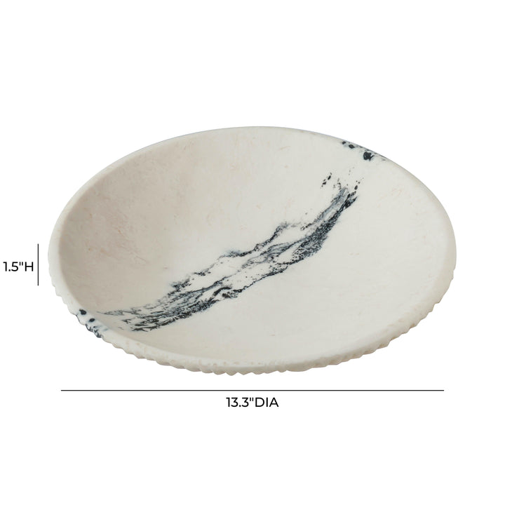Ikani Black &amp;amp; White Resin Serving Plate