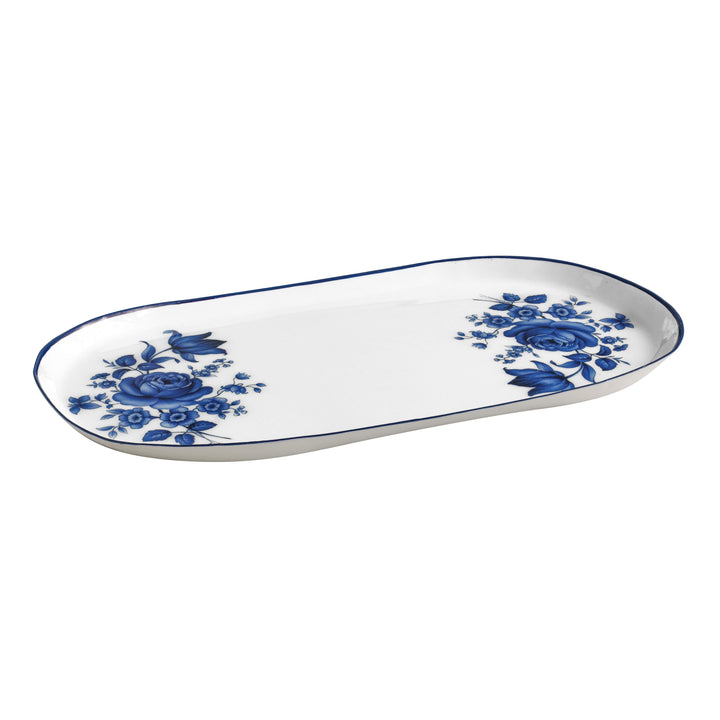Cottage China Blue &amp;amp; White Serving Tray