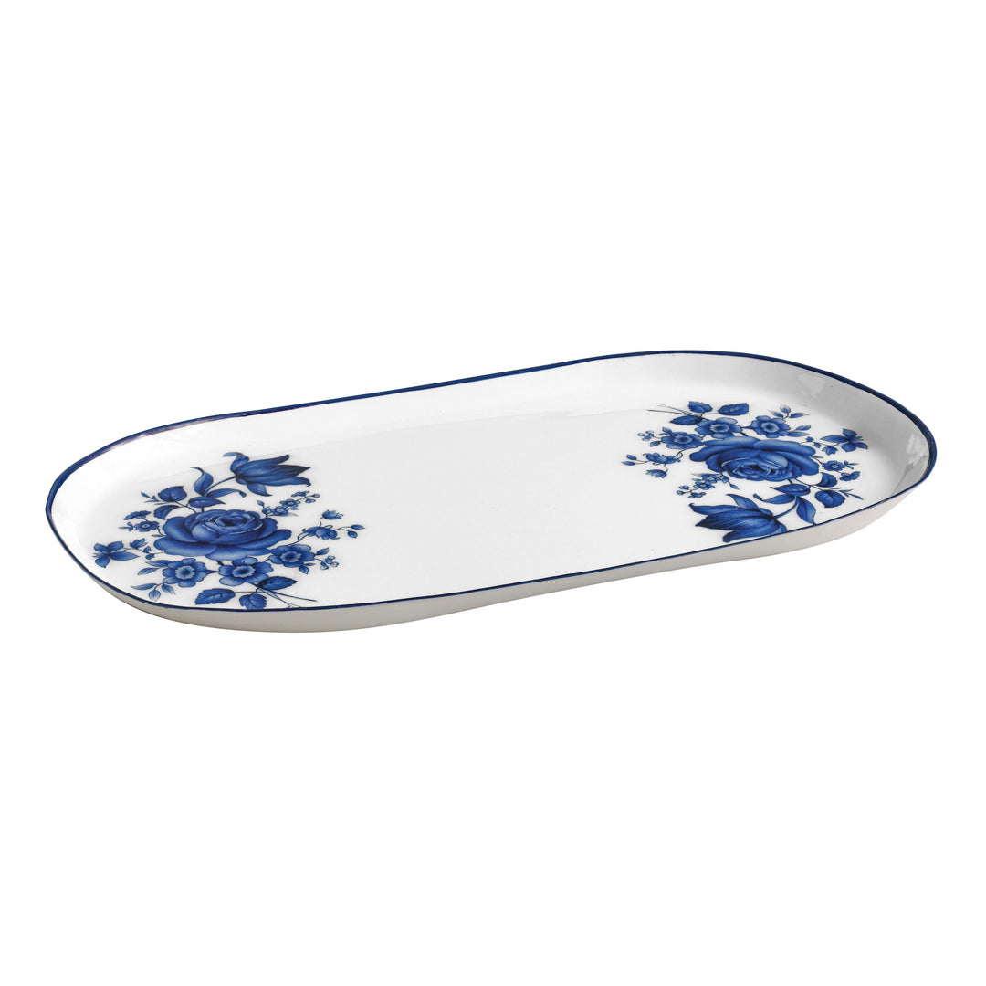 Cottage China Blue &amp; White Serving Tray
