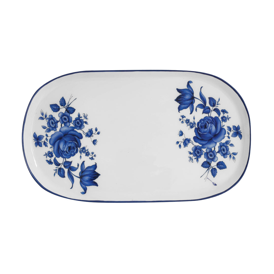 Cottage China Blue &amp; White Serving Tray