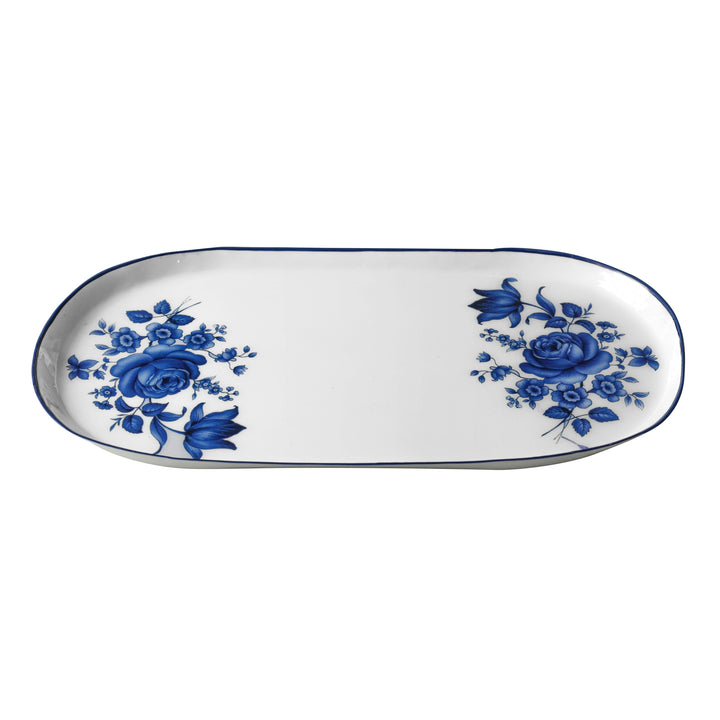 Cottage China Blue &amp;amp; White Serving Tray